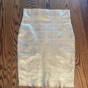 Wow Couture Pencil Gold Women's Skirt